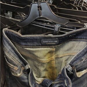Lucky Brand Blue Distressed Jeans with Vintage Aesthetic